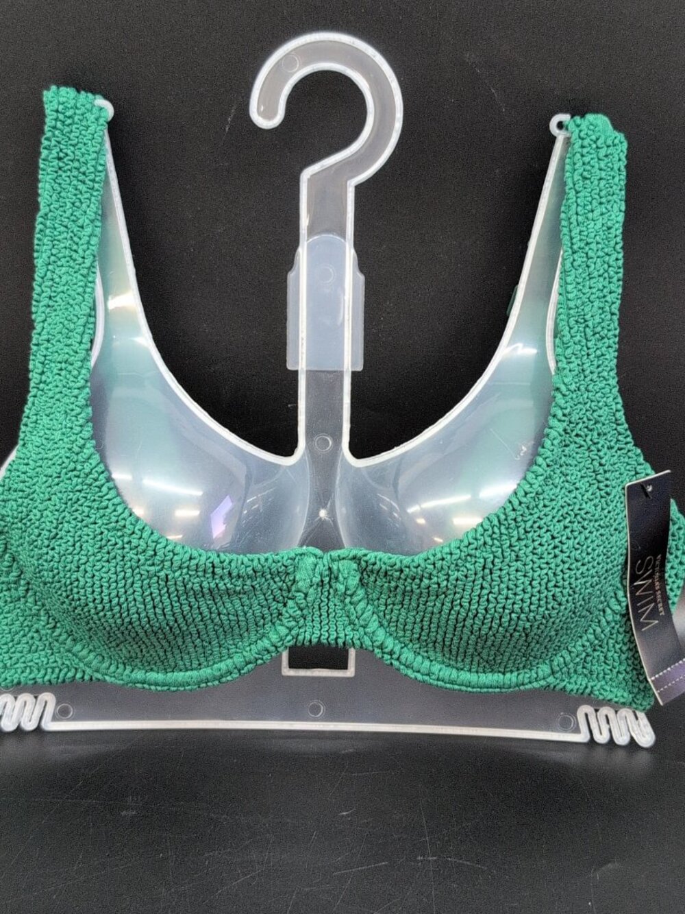 Victoria's Secret Crinkle Scoop Underwire Bikini Top 32A Jaguar Green NWT